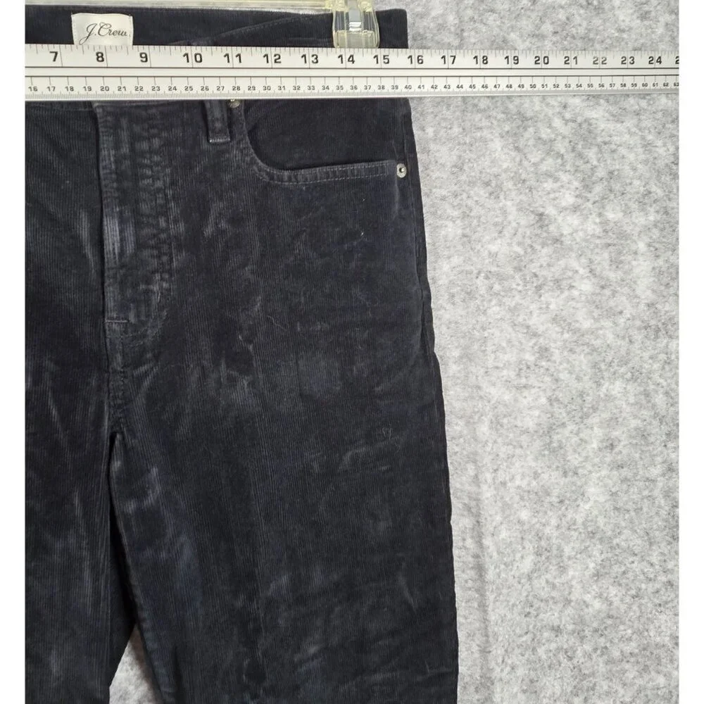 J. Crew Corduroy Pants Straight Leg Flat Front Classic Black Women's Size 29